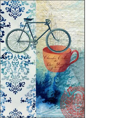 Grußkarte - Tasse und Fahrrad