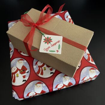 Lot de 8 étiquettes cadeaux de Noël personnalisées en aggloméré avec ficelle 2