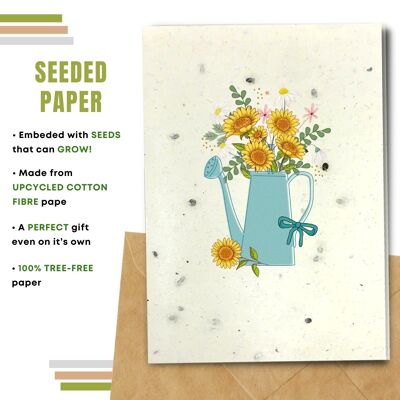 Plastic Free Greeting Card, Watering Can Pack Of 8