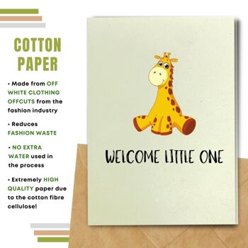 Nouvelle carte de bébé, bienvenue petit, bébé girafe paquet de 8 4