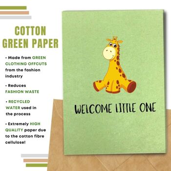 Nouvelle carte de bébé, bienvenue petit, bébé girafe paquet de 8 6