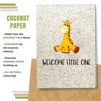 Nouvelle carte de bébé, bienvenue petit, bébé girafe paquet de 8 10