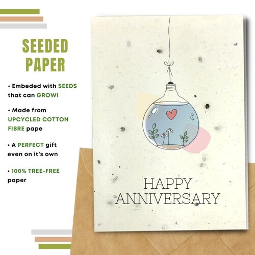 Happy Anniversary Greeting Card, Anniversary Love Bulb Pack Of 8