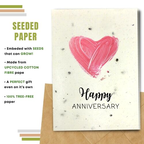 Happy Anniversary Greeting Card, Lipstick Heart Pack Of 8