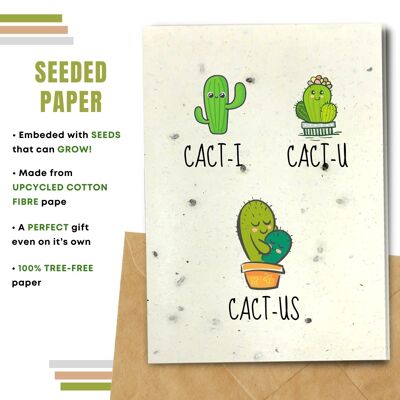Eco Friendly Greeting Card, Cact-us Pack Of 8