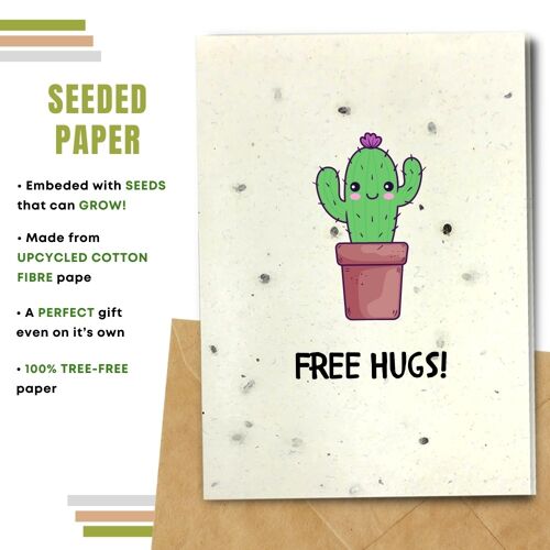 Eco Friendly Greeting Card, Free Hugs Pack Of 8