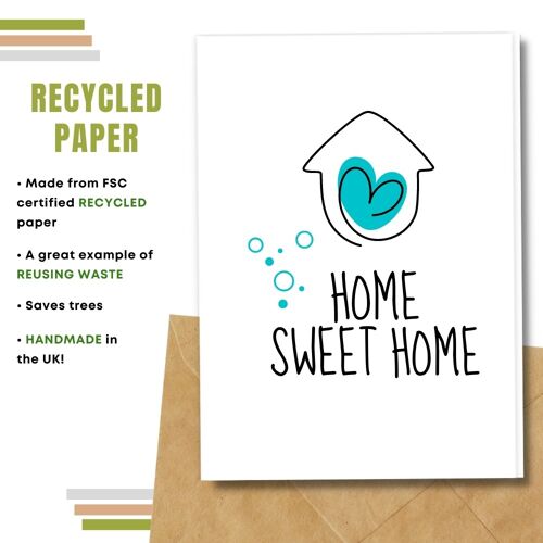 New Home Card, Home Sweet Home, Blue Pack Of 8