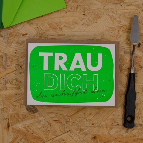 Trau Dich Letterpress Karte mit Umschlag