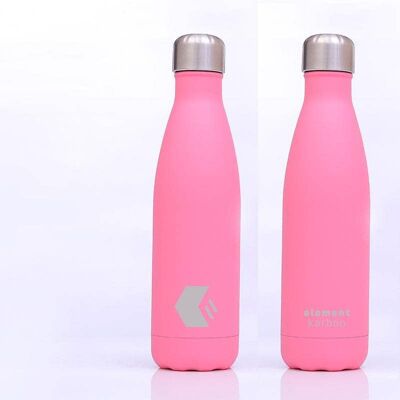 Soft Touch Stainless Steel Insulated Metal Drinks bottle - Pink - 500ml