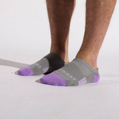 High-Performance Ankle Socks - Pink & Grey