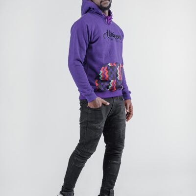 Sweat à capuche Kente pour homme en violet