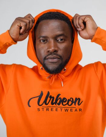 Sweat à capuche Kente pour hommes en orange 5