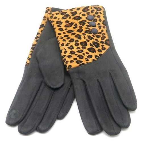 GLOVE403-251C Gloves Leopard Grey