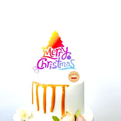 Merry Christmas Cake Decoration Multicolour