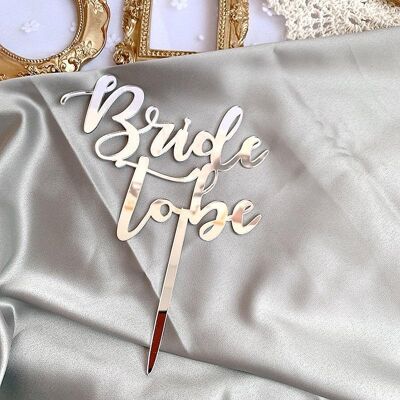 Bride To Be Engagement Cake Decoration - Silver