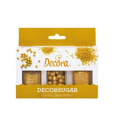 Set of 3  Sprinkles Sugar Decorations - Gold