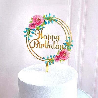 New Design Acrylic Cake Decoration With Roses