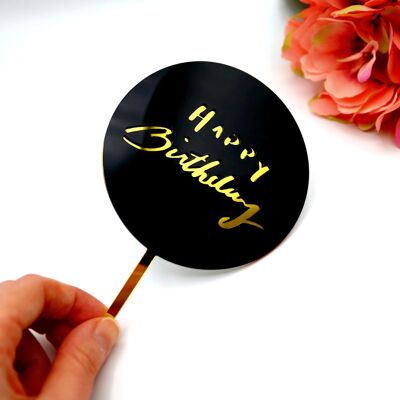 DIY Acrylic Double Sided Cake Topper - Black