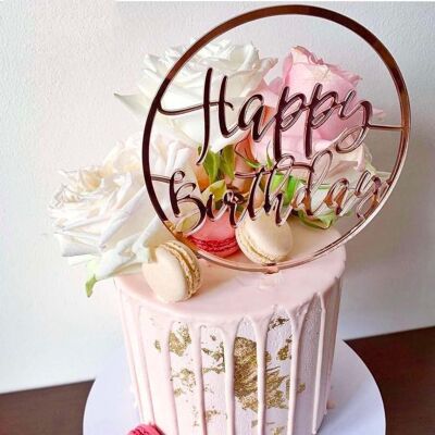 New Style Round Rose Gold Cake Decoration