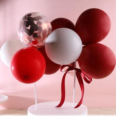 DIY 9-10 pcs Ballon Set For Cake Decoration - Red