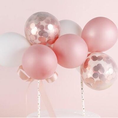 DIY 9-10 pcs Ballon Set For Cake Decoration - Pink