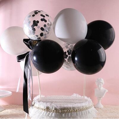 DIY 9-10 pcs Ballon Set For Cake Decoration - Black