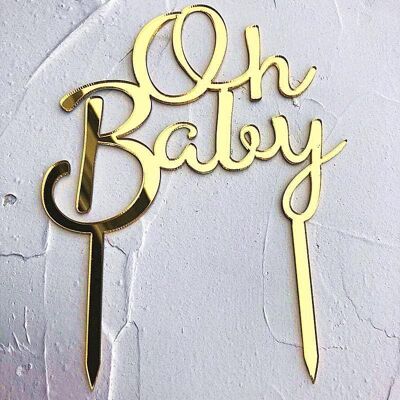 Oh Baby Cake Decoration - Gold