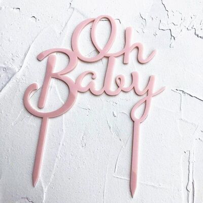 Oh Baby Cake Decoration - Pink