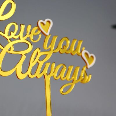 Mother's Day Wedding Valentine's Day Anniversary Cake Topper - Gold