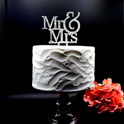 Mr & Mrs Cake Topper for Wedding Cake Decoration