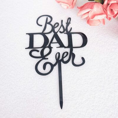 New Best Dad Acrylic Cake Topper for Father's day Cake Decoration - Black