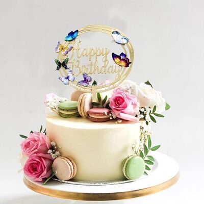 Happy Birthday Acrylic Cake decoration