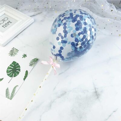 Latex Confetti Balloon Cake Decoration - Blue