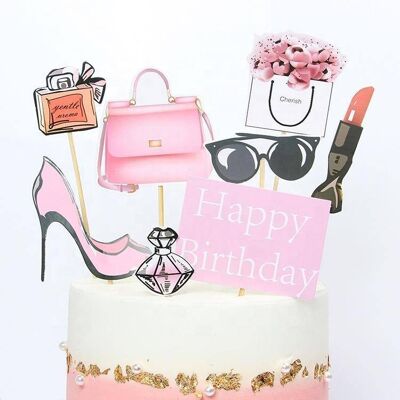 8 pcs DIY High-heel Handbag Perfum Cake Topper