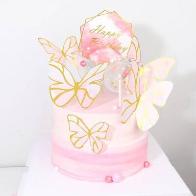 DIY 6 pcs  Butterfly Cake Topper
