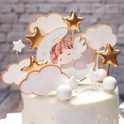9 pcs Baby Angel Cake Topper - Baby boy angel