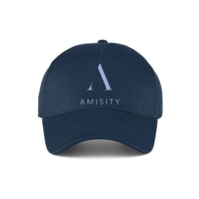 Amisity Ultimate Cotton Gorra de béisbol unisex, gorra de fitness, gorra de gimnasio, gorra de viaje, Trend Now, Reino Unido - Gorra azul marino - Logotipo azul bebé