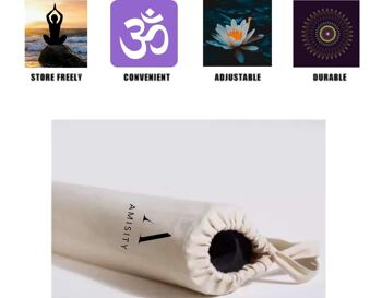 Sac de tapis de yoga écologique en toile, sac à bandoulière double naturel écologique 100% coton, sac de tapis de yoga Royaume-Uni, logo symbole Om 3