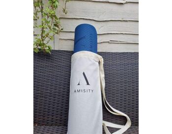Sac de tapis de yoga écologique en toile, sac à bandoulière double naturel écologique 100% coton, sac de tapis de yoga Royaume-Uni, logo symbole Om 5