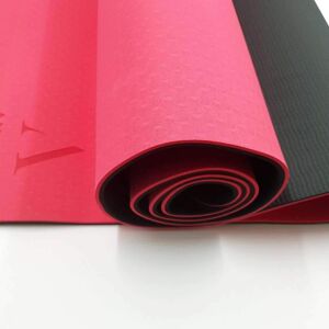 Tapis de yoga écologique UK, tapis de Pilate écologique, tapis de Pilate, tapis de fitness, tapis d'exercice, tapis de méditation, tapis d'entraînement à domicile, y compris le cadeau de main Hamsa - rouge