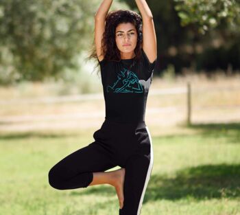 T-shirt de yoga fontaine de jouvence -T-shirt à manches courtes en jersey unisexe pour femme - Noir - 1