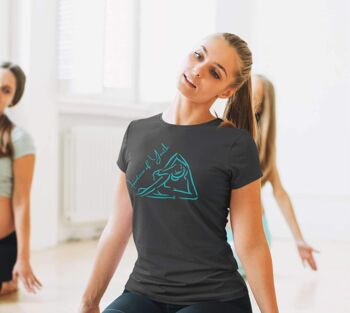 Fontaine de jouvence Yoga T-shirt - T-shirt à manches courtes en jersey unisexe pour femme - Heather gris foncé - tailles XL, L 1