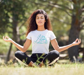 Fontaine de jouvence Yoga T-shirt - T-shirt à manches courtes en jersey unisexe pour femme - Marine - tailles L, XL 2