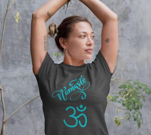 Namaste  OM symbol - T-shirt for yoga, Pilates and Meditation, Unisex T-shirt - Dark Grey Heather -