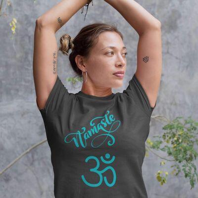 Namaste OM Symbol - T-Shirt für Yoga, Pilates und Meditation, Unisex T-Shirt - Dunkelgrau Heather -