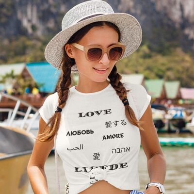Love is International Black Text - Unisex T-Shirt, Love and Piece T-Shirt, Trend Now UK - Weiß -