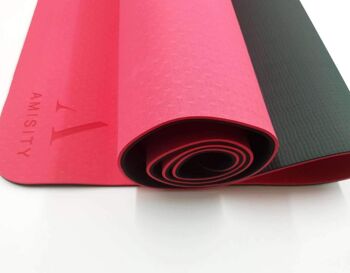 Tapis de yoga écologique UK, tapis de Pilate écologique, tapis de Pilate, tapis de fitness, tapis d'exercice, tapis de méditation, tapis d'entraînement à domicile, rouge 1