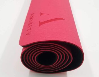 Tapis de yoga écologique UK, tapis de Pilate écologique, tapis de Pilate, tapis de fitness, tapis d'exercice, tapis de méditation, tapis d'entraînement à domicile, rouge 3
