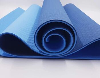 Tapis de yoga écologique UK, tapis de Pilate écologique, tapis de Pilate, tapis de fitness, tapis d'exercice, tapis de méditation, tapis d'entraînement à domicile, bleu 2