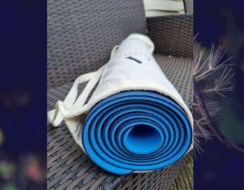 Tapis de yoga écologique UK, tapis de Pilate écologique, tapis de Pilate, tapis de fitness, tapis d'exercice, tapis de méditation, tapis d'entraînement à domicile, bleu 5